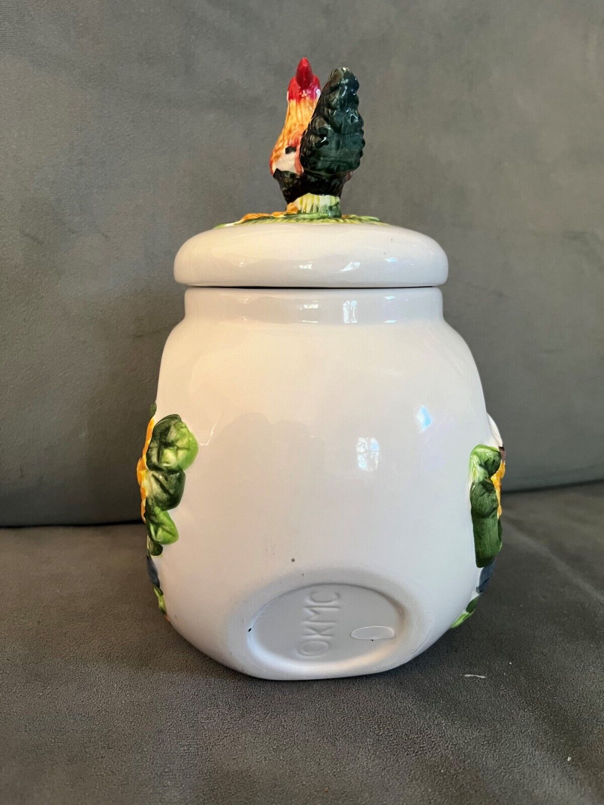 KMC Fancy ROOSTER Ceramic Cookie Jar With Lid - 9 inches