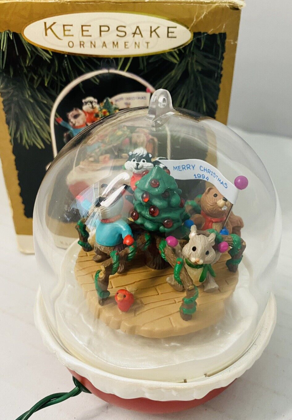 Magic Ornament Forest Frolics Light & Motion Vintage 1994 Collectible