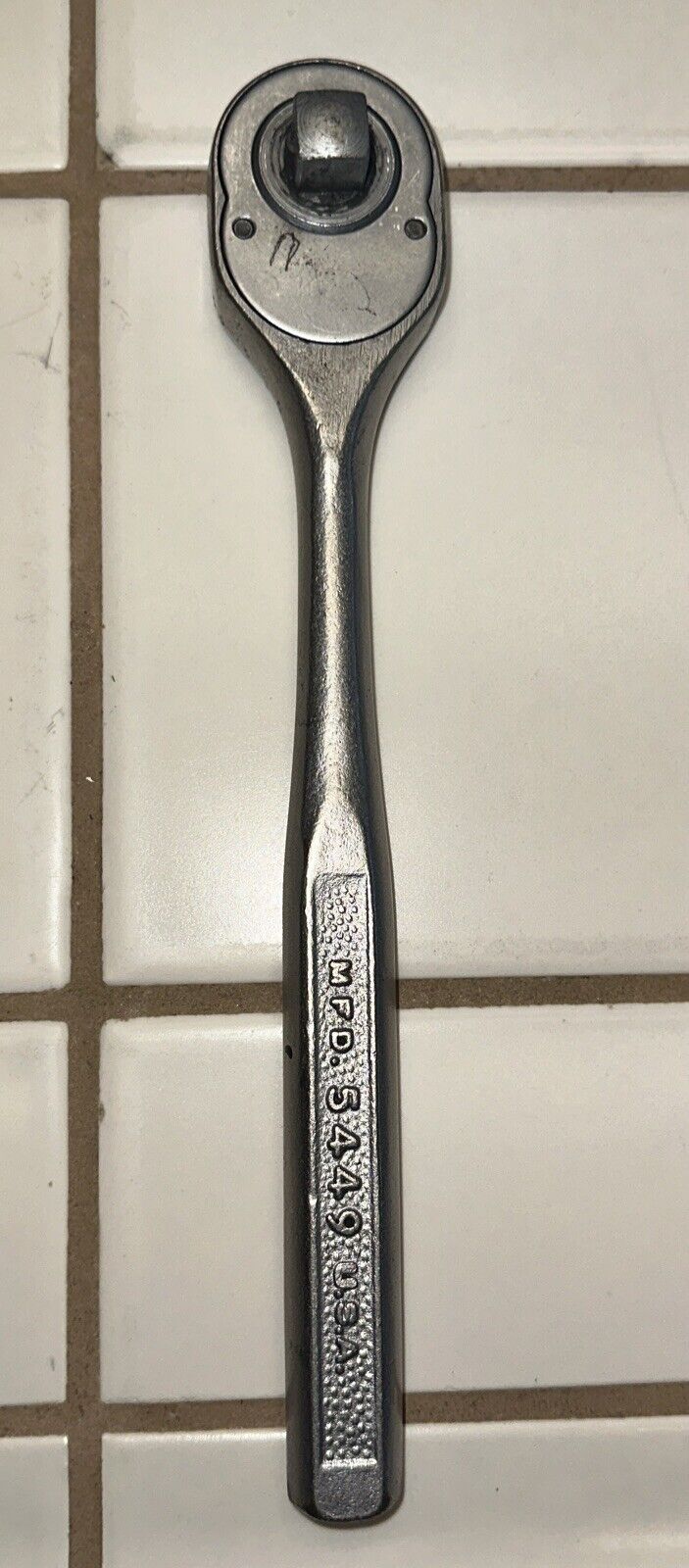 Vintage 1/2-inch Drive PLOMB PLVMB 5449 Pebble Finish Ratchet Wrench USA