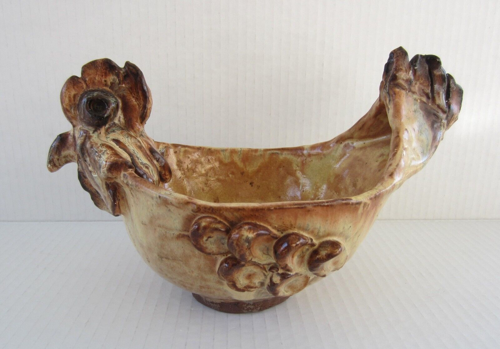 Margit Subak Elsohn 1911-2007 Listed Studio Art Pottery Chicken Bowl Sculpture