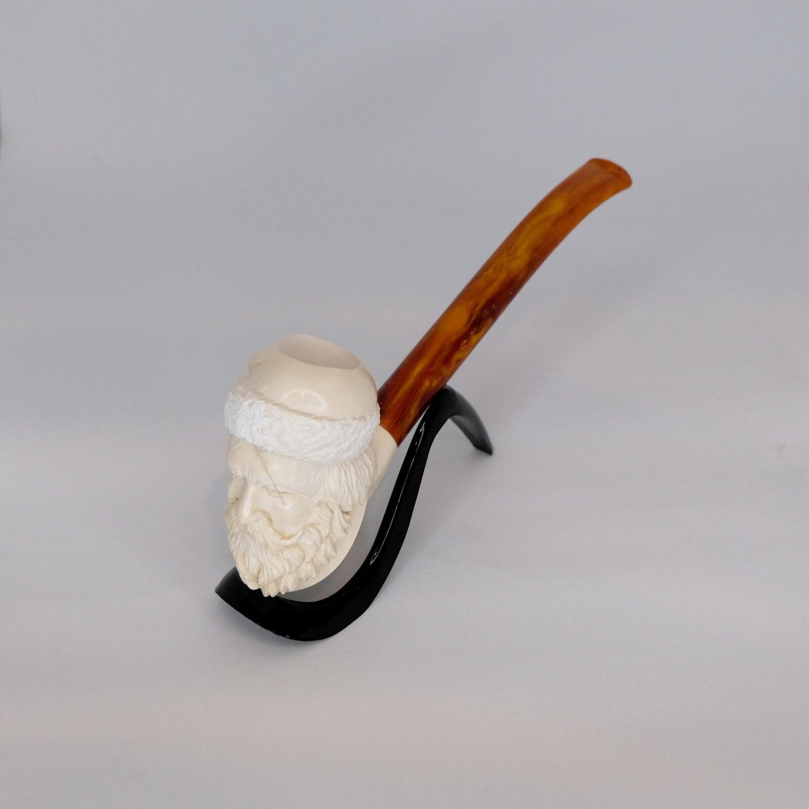 Smooth Meerschaum Pipe Handmade Santa Claus Smoking Tobacco (No.873)