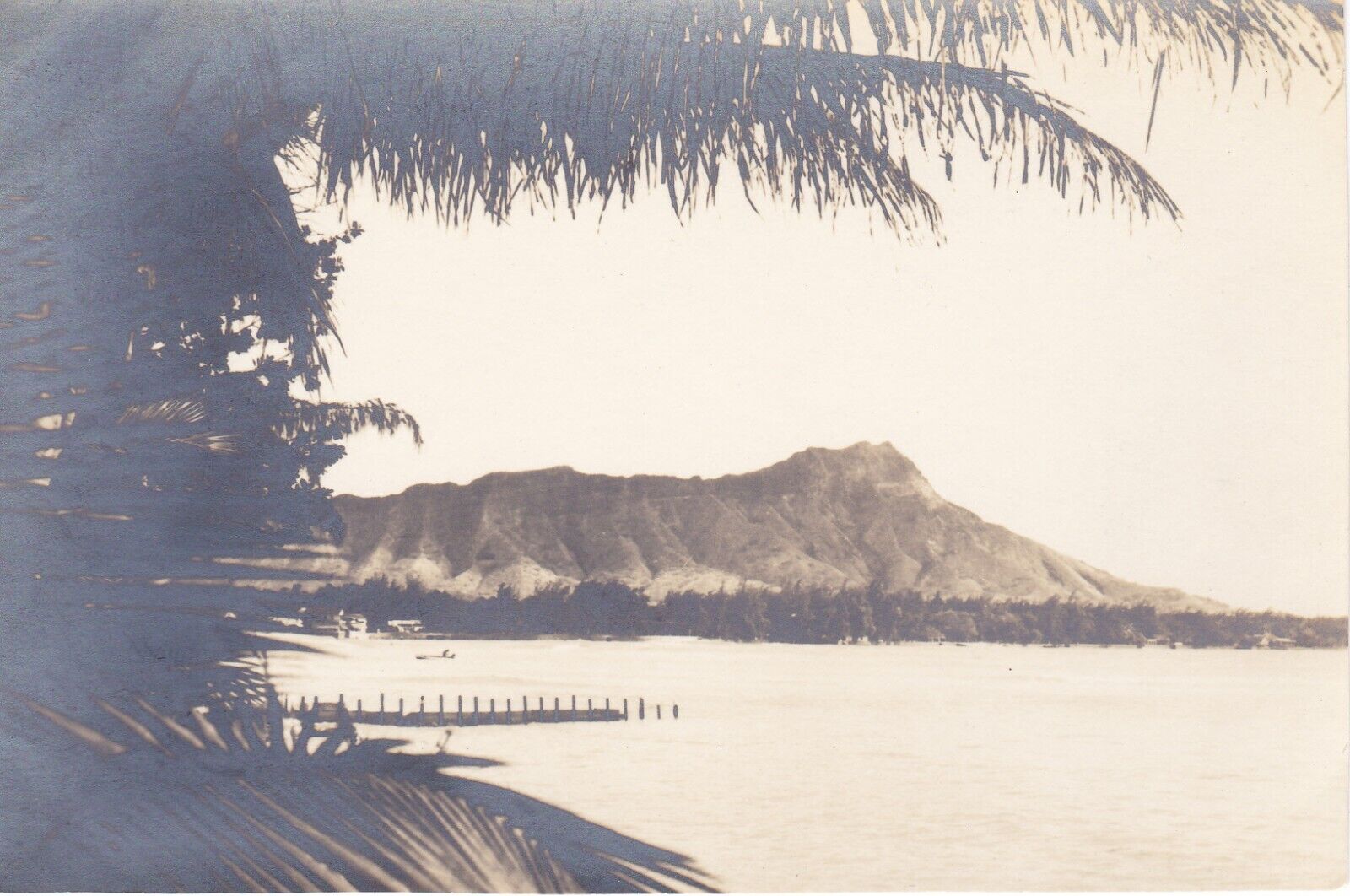 Vintage 1933 RPPC Photo Postcard DIAMOND HEAD Honolulu HAWAII