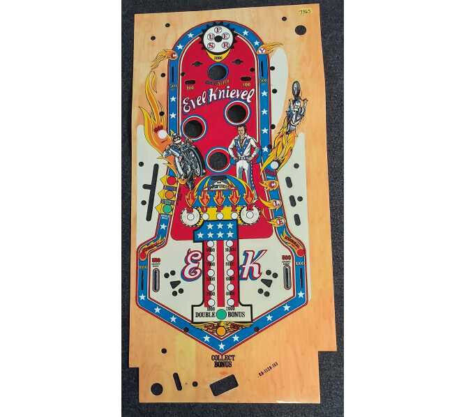 BALLY EVEL KNIEVEL Pinball Machine PLAYFIELD OVERLAY #7365 - NOS