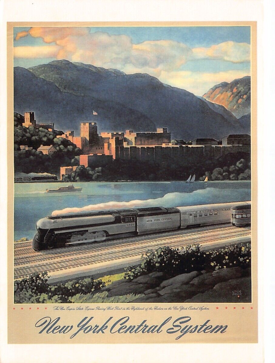 Empire State Express Train Railroad Hudson River West Point 6x4 Postcard CP327