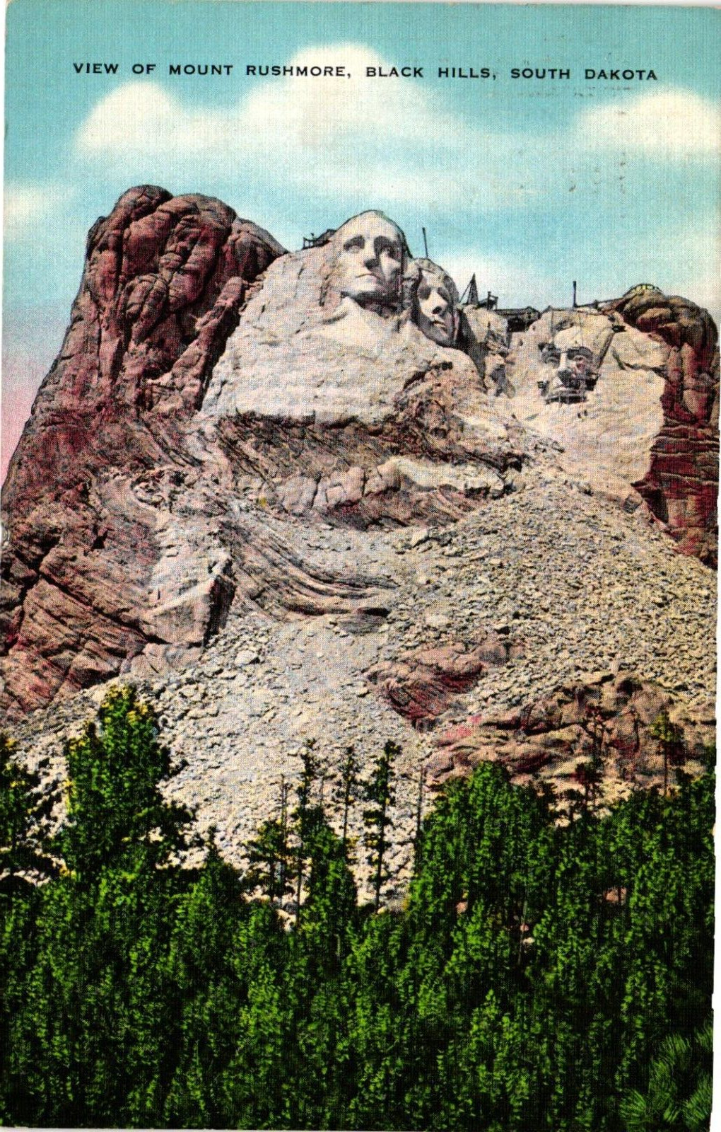 Postcard View of mount Rushmore, Black Hills, South Dakota