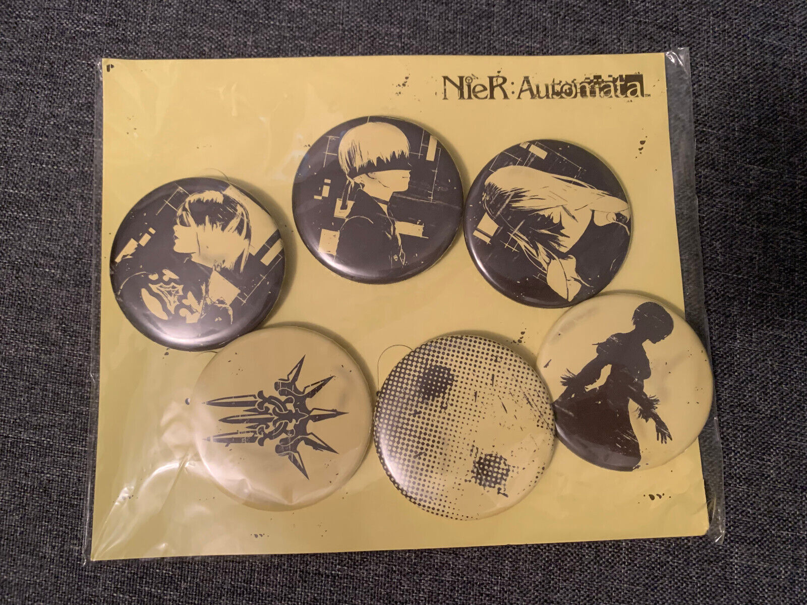 Official Nier Automata Metal Badge Pins Set (6 Piece Set) 