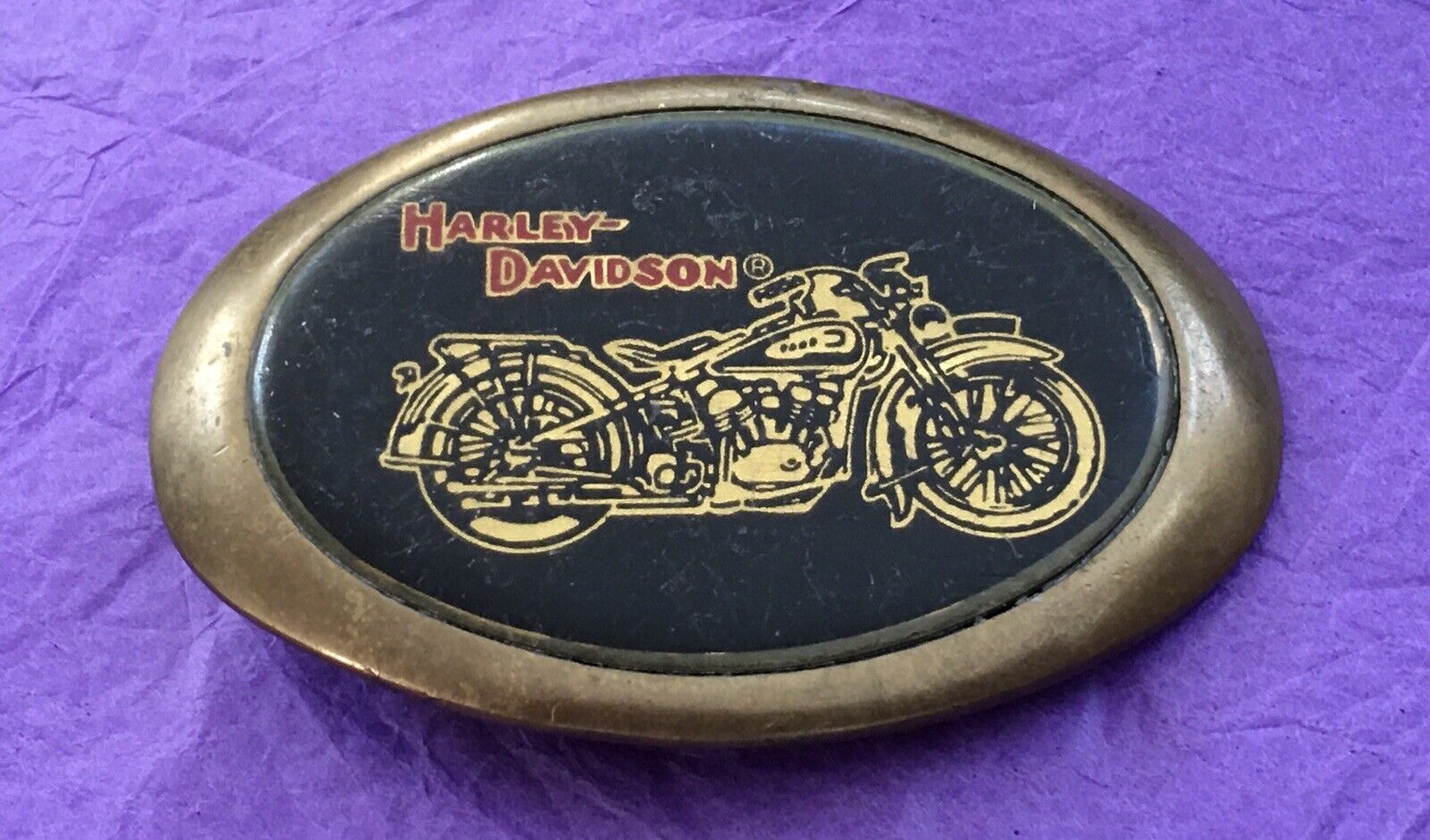 Vintage Genuine Rare1983 Baron Brass Harley Motorcycle Biker Belt Buckle