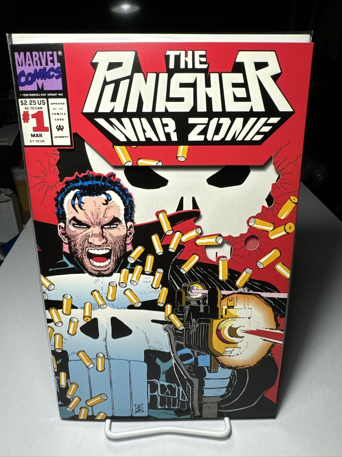 The Punisher War Zone #1 Marvel 1992  Die-Cut Cover John Romita Jr