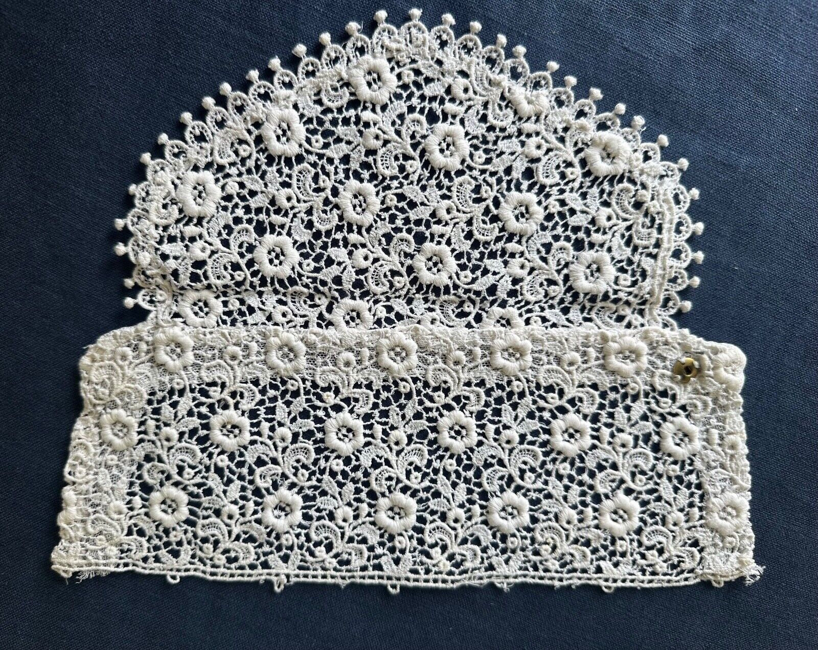 Antique Edwardian Schiffli Lace Cuff White Cotton