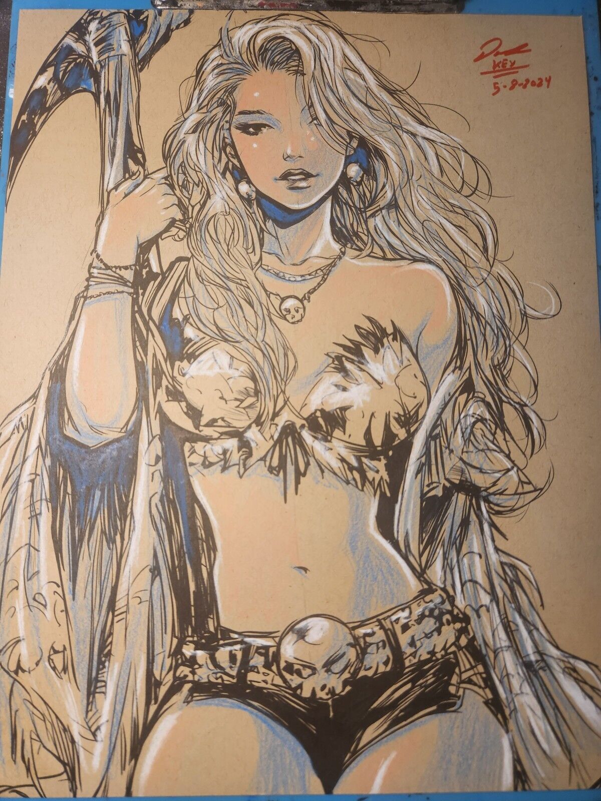 Jungle Girl Ink/Pencil Original Comic Art Illustration Signed 8.5x11 COA 