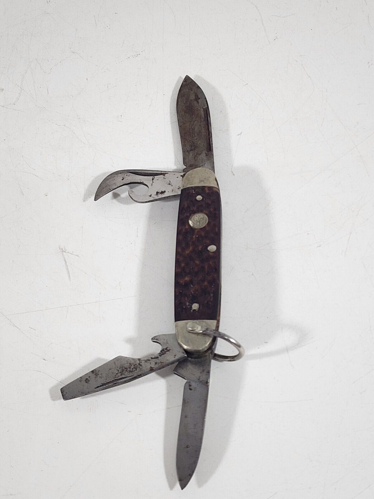 Vintage 1970s Boker USA Tree Brand 4-Blades Folding Pocket Utility Knife #9361