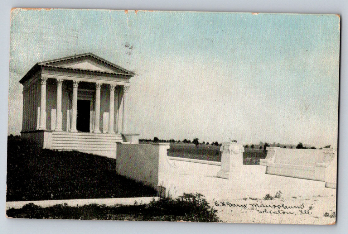 Postcard E.H. Gary Monument Wheaton IL 1910