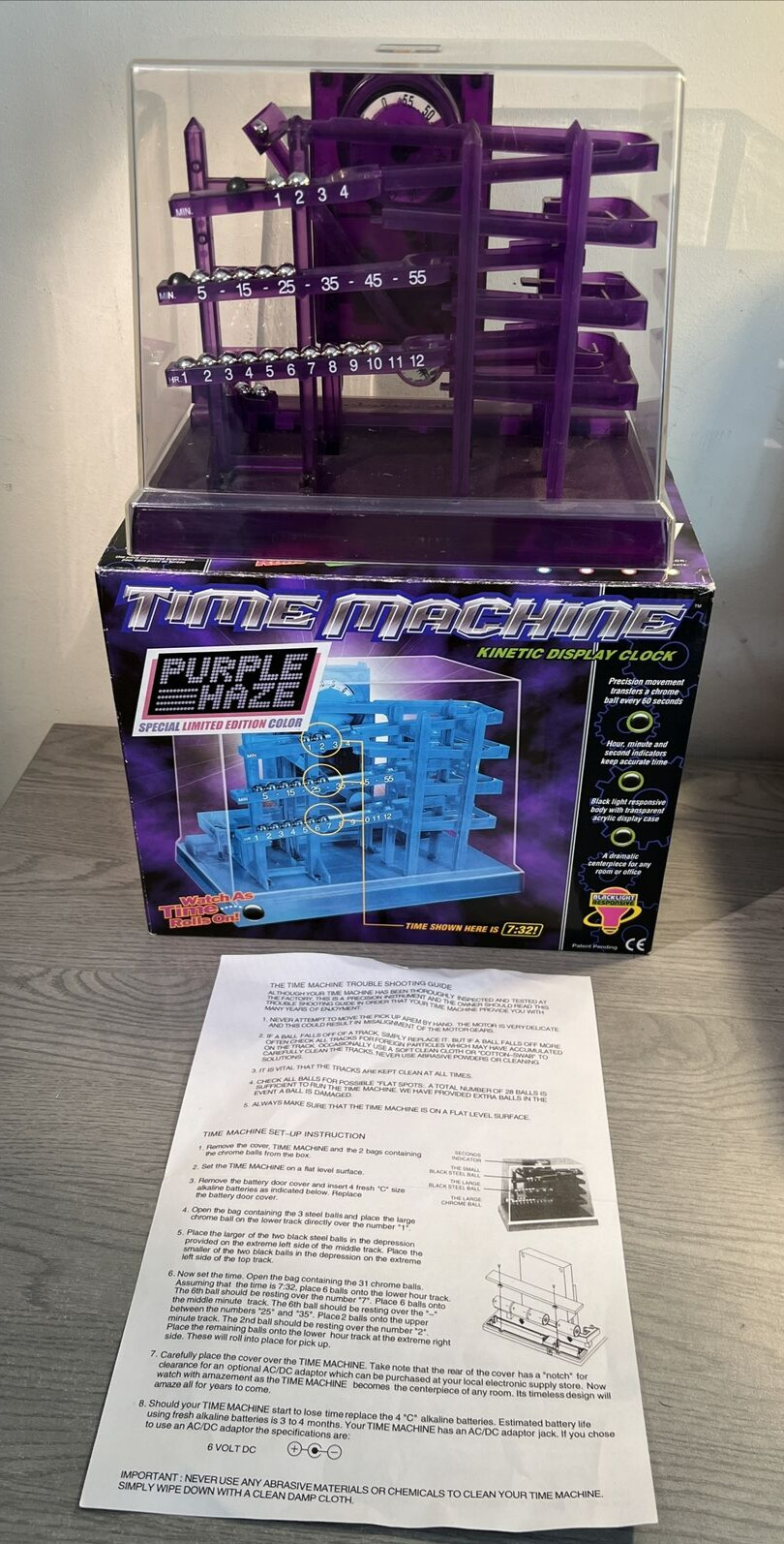 Time Machine - Rare Special Limited Edition Purple Haze Kinetic Display Clock