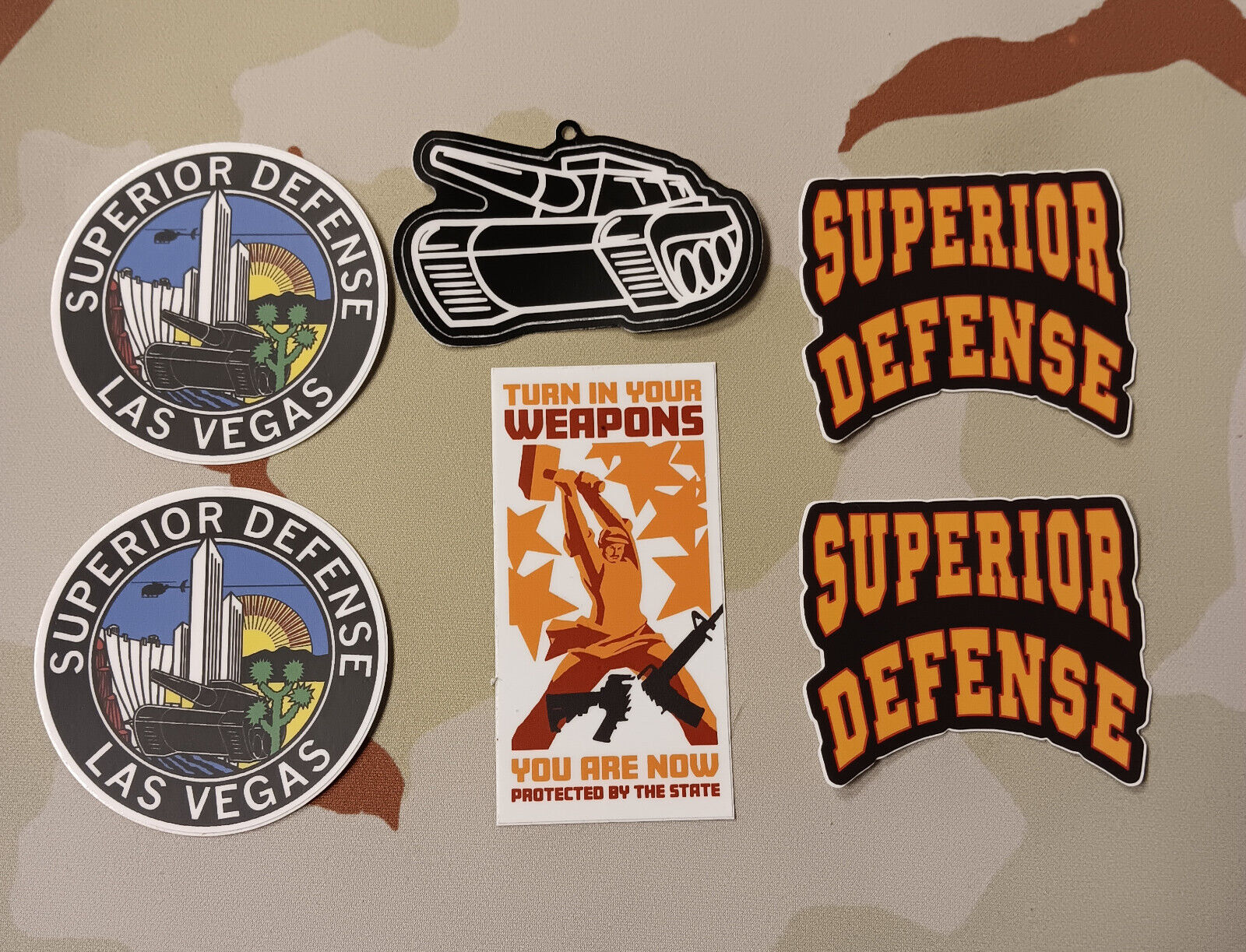 Superior Defense Sticker Pack 6 pack SupDef slaps small size