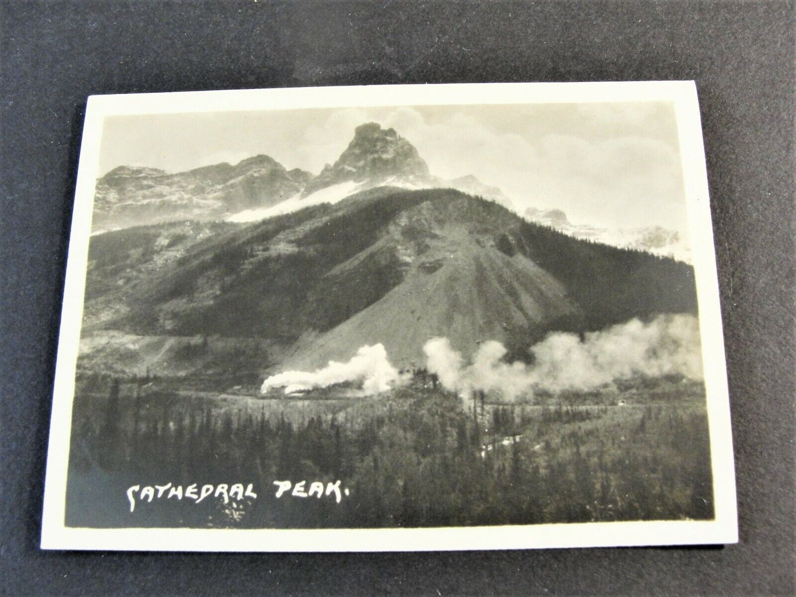 Canadian Rockies, Cathedral Peak - Banff, Alberta, Canada -1920s Photo Card.  