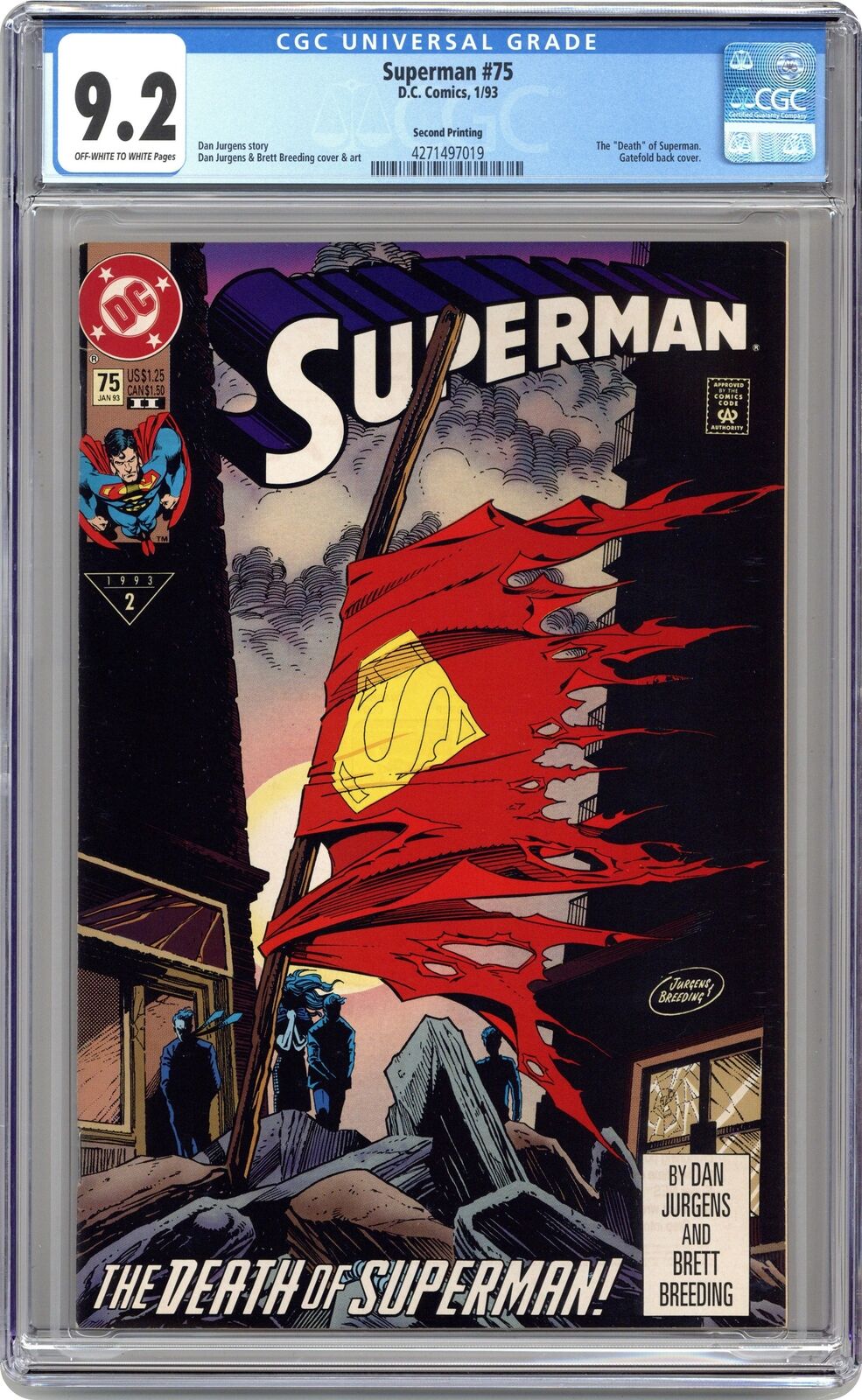 Superman #75 2nd Printing CGC 9.2 1993 4271497019