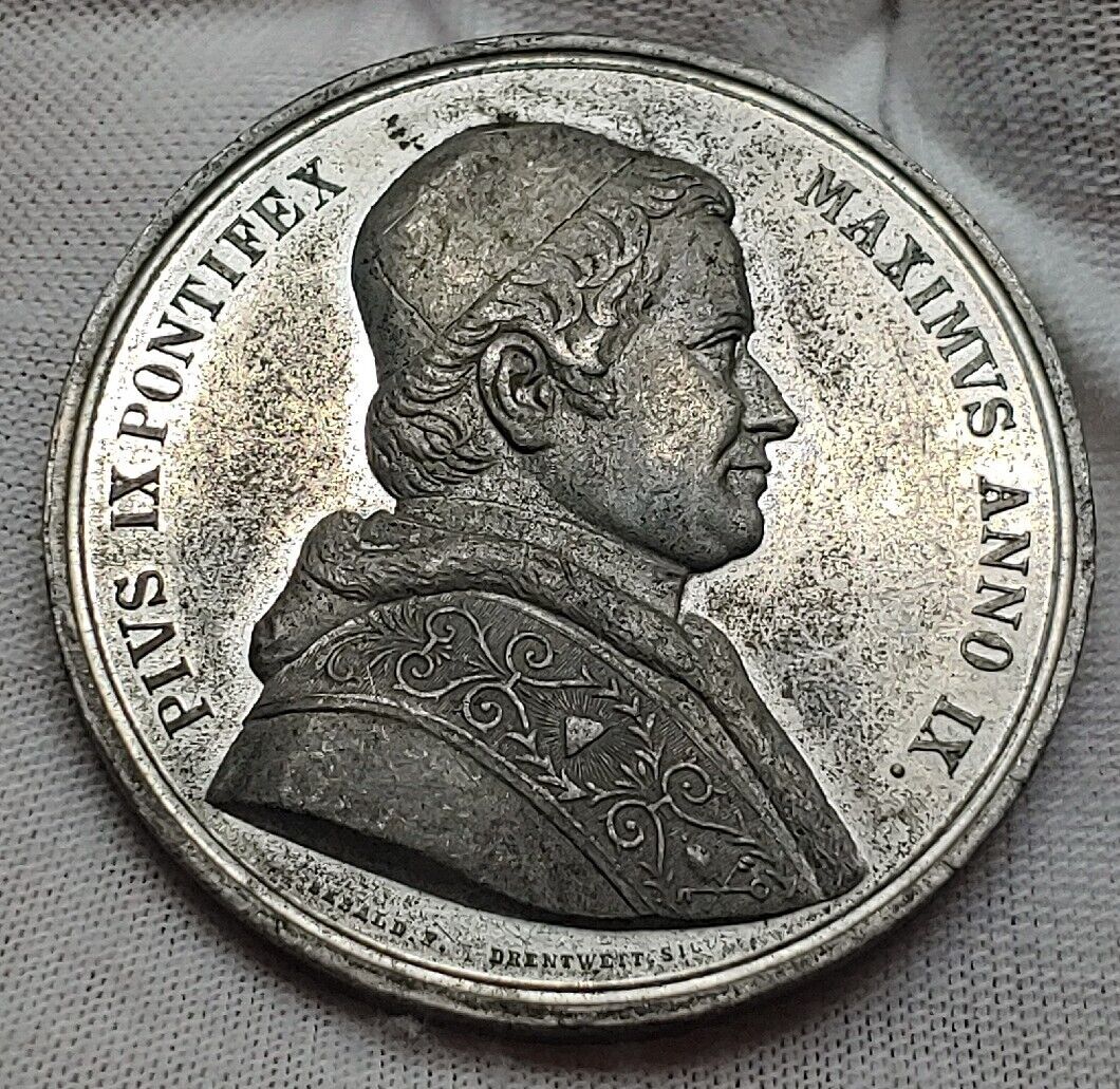 Vatican Medal Pope PIUS IX 1846-1878 High Relief