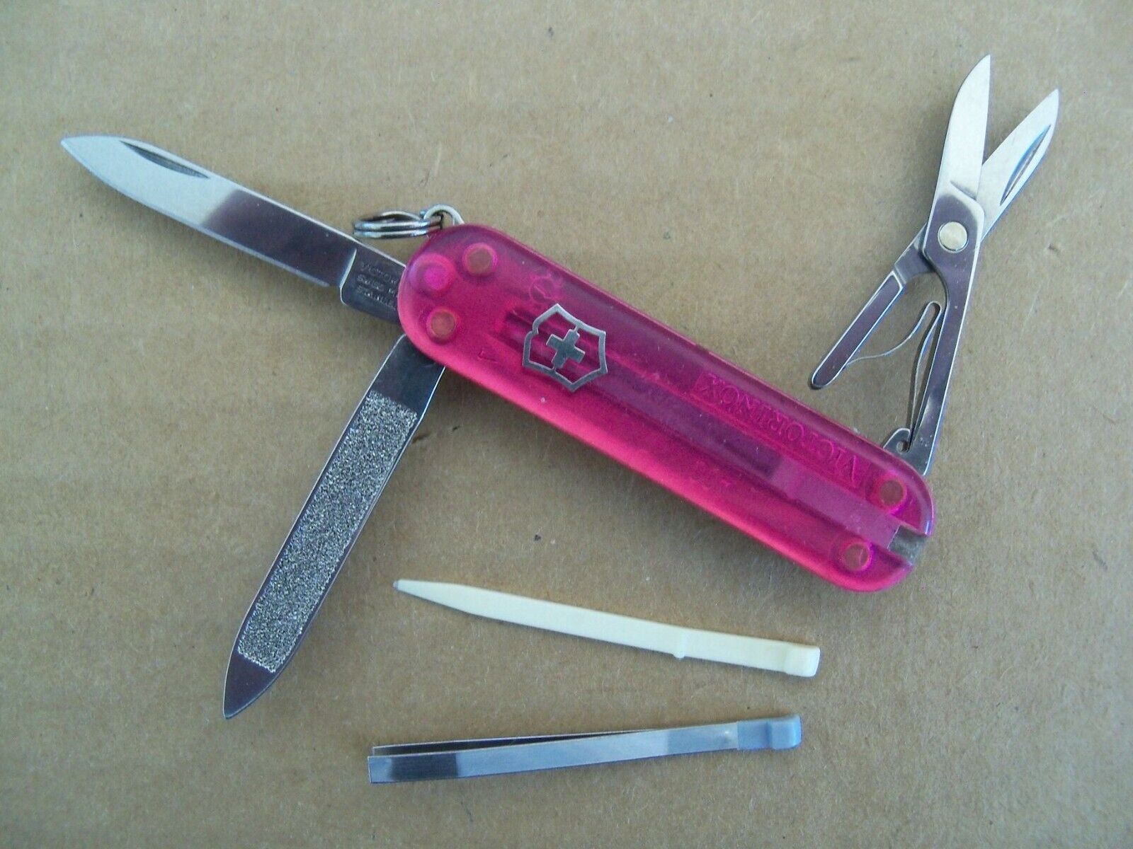 Victorinox Classic (not SD) Swiss Army Pocket Knife; Translucent Pink; Very Good