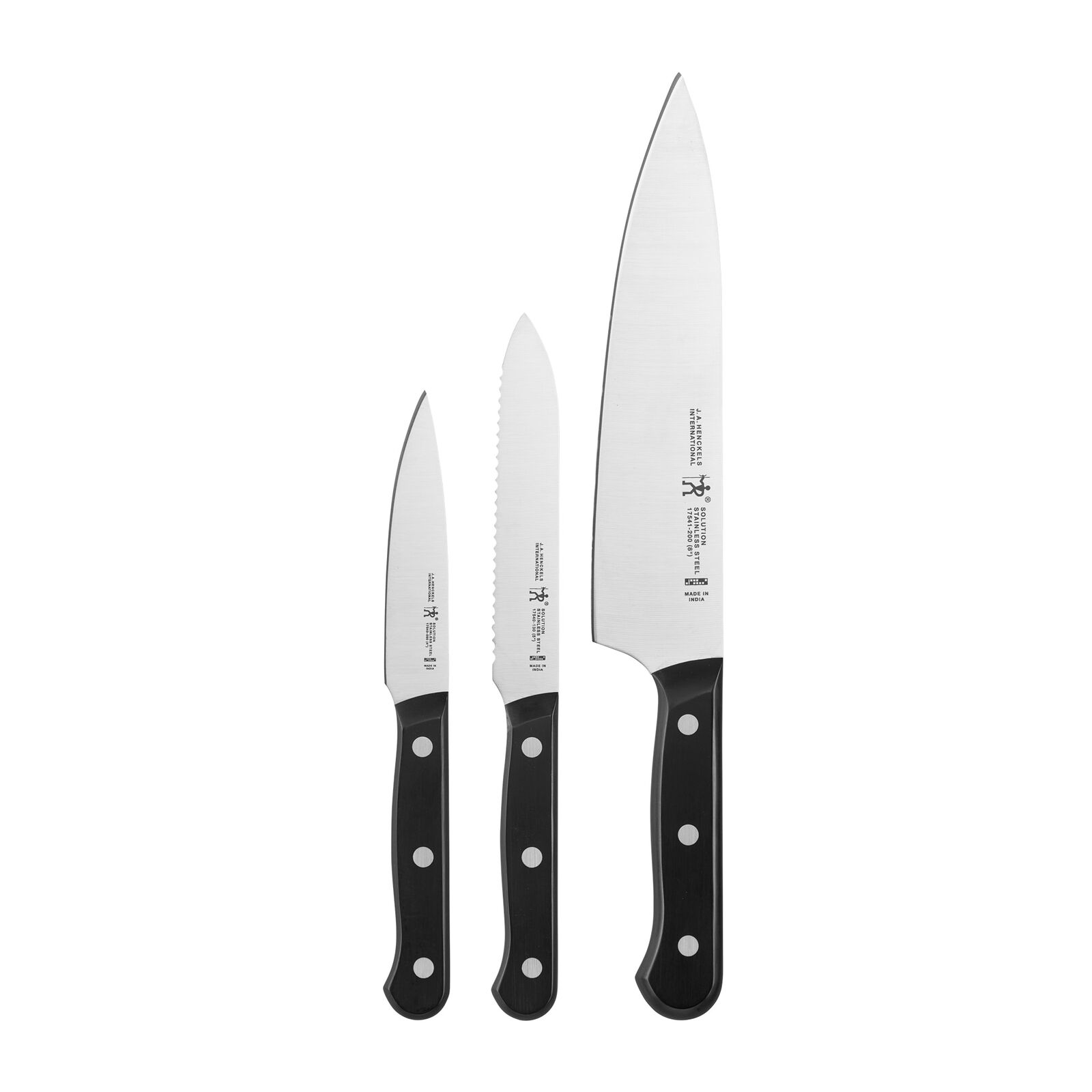 Stainless Steel 3-Piece Knife Set - Durable, Precision-Stamped Blades - Professi