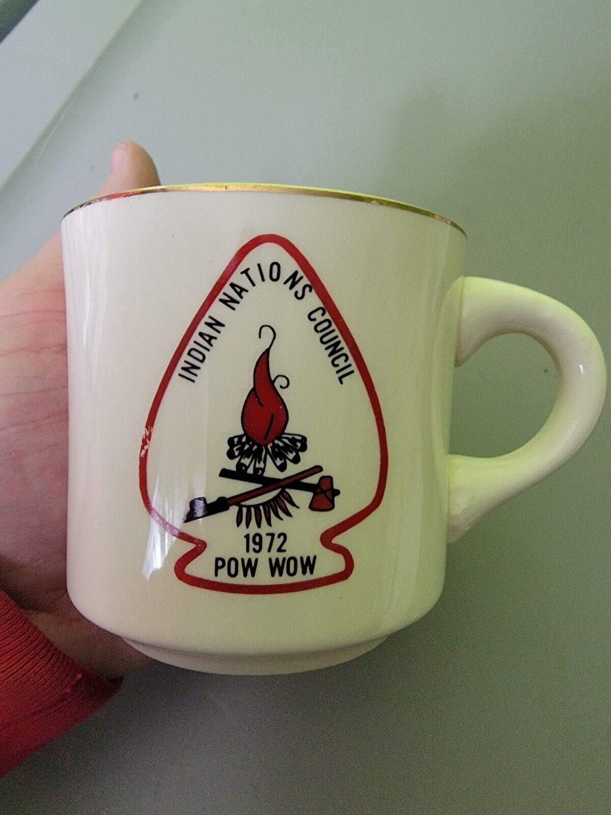 Vintage Coffee Mug Tea Cup 1970s Indian Nations Council Pow Wow 1972