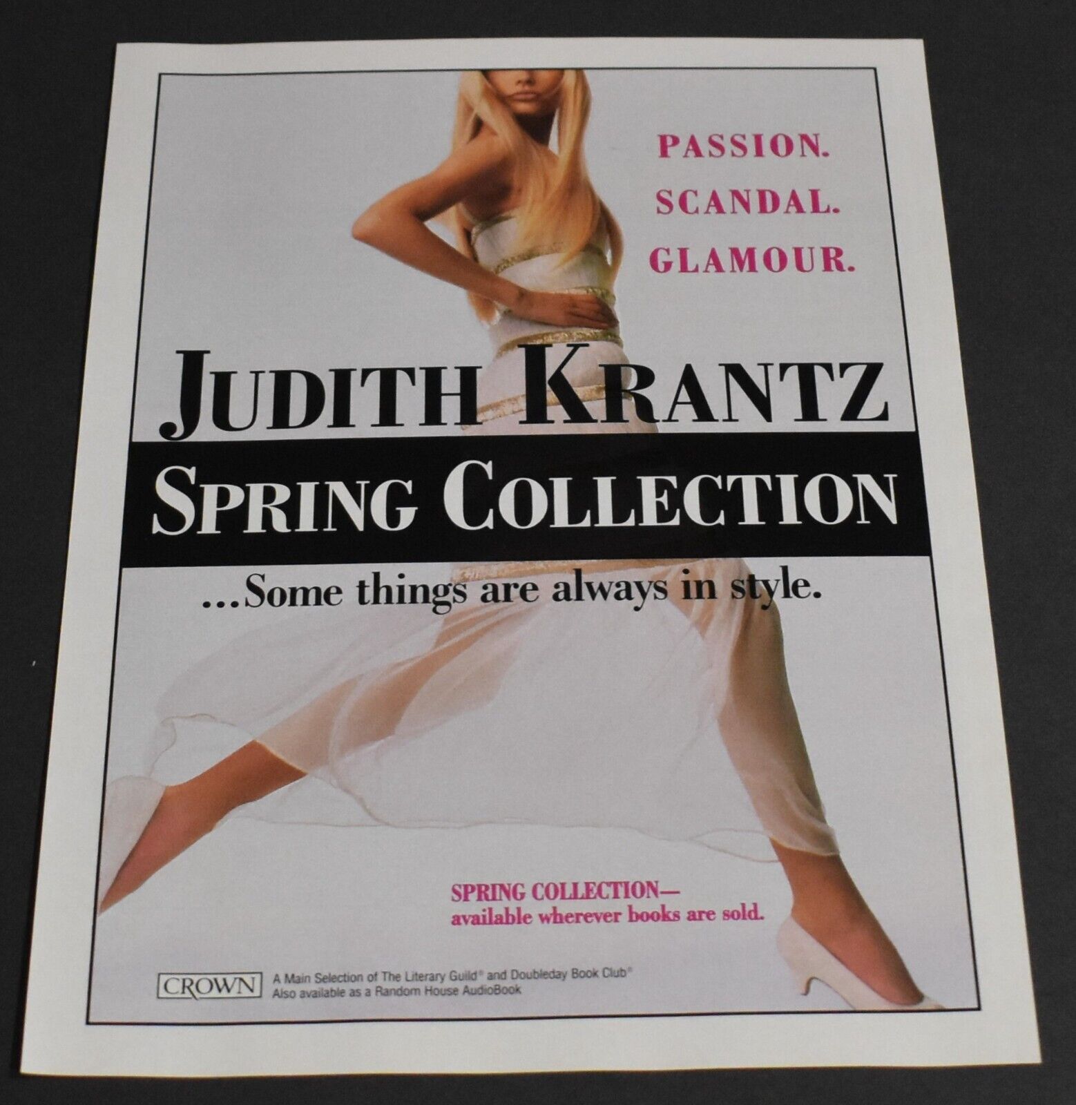 1996 Print Ad Sexy Heels Long Legs Lady Blonde Judith Krantz Dress Art Passion
