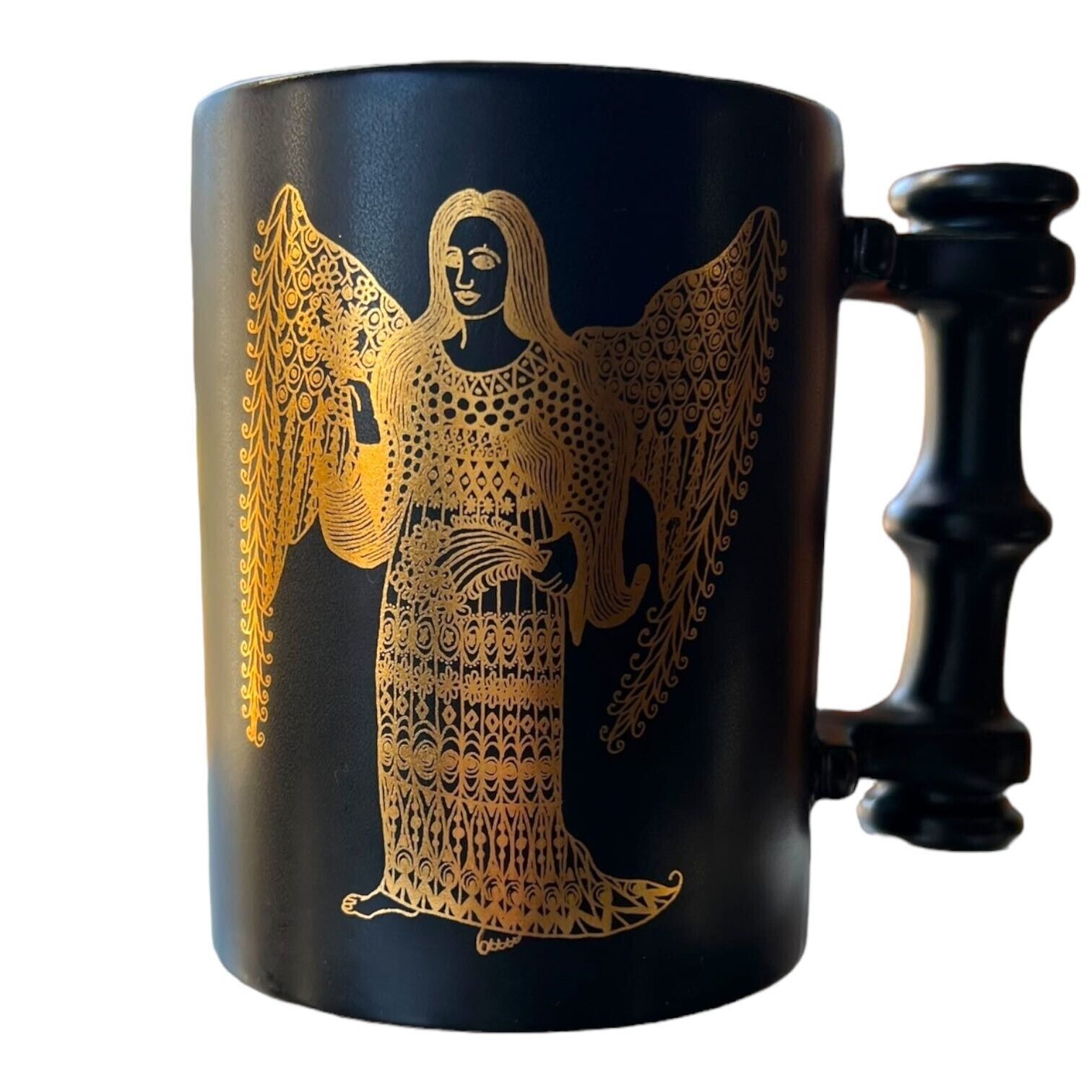 Portmeiron Pottery Zodiac by John Cuffley Virgo the Virgin Gold Black Mug
