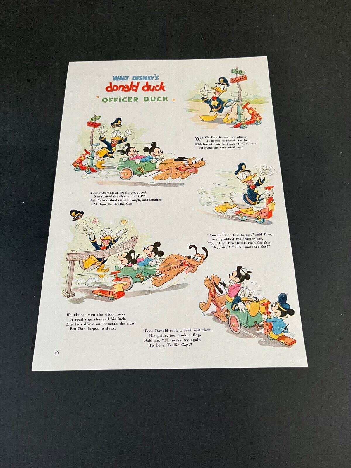 1939 WALT DISNEY\'S DONALD DUCK OFFICER DUCK ILLUSTRATED STORY PRINT AD