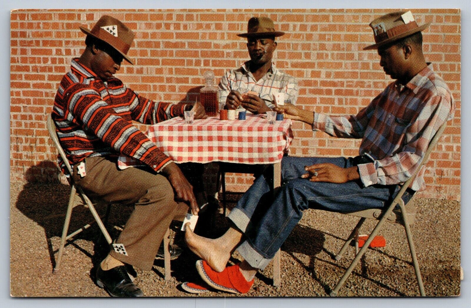C1960? A SKIN GAME 3 young black men play cards & cheat BAXTONE TEXAS