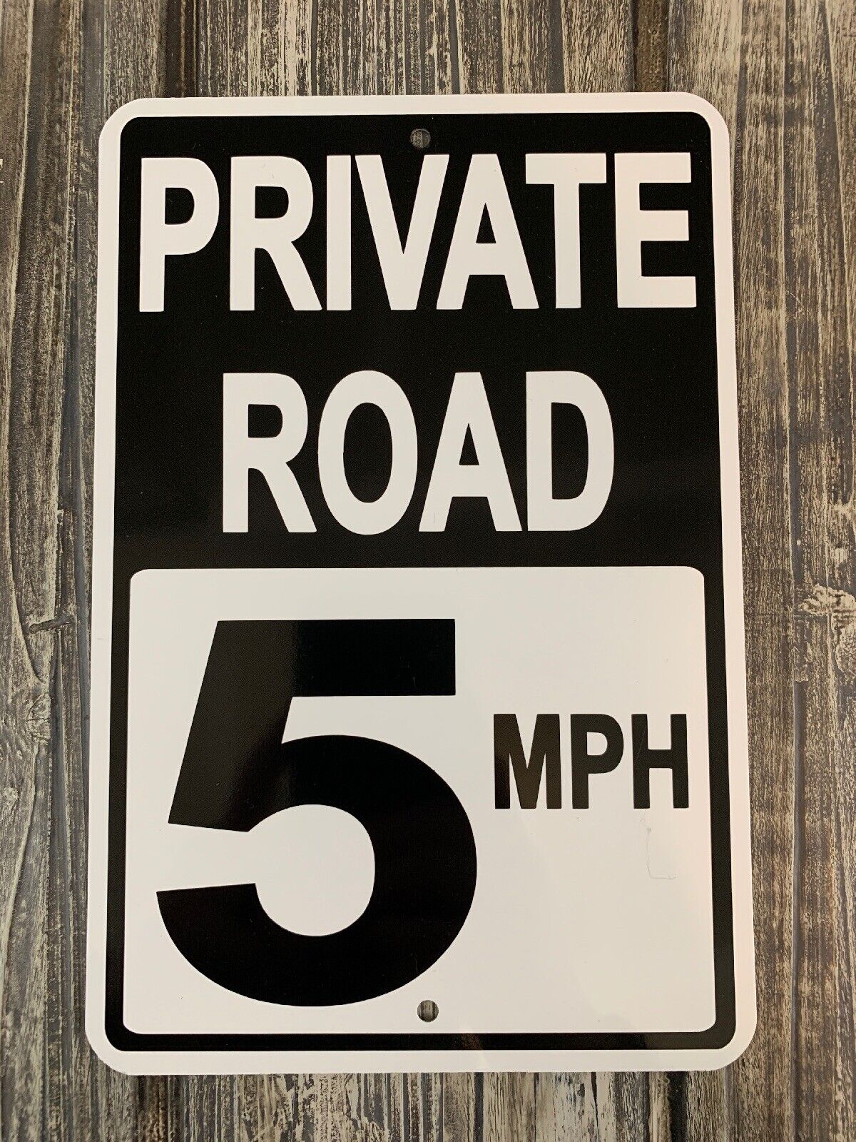 Private Road 5 mph Mini Metal Street Sign 6”x9” (NEW)