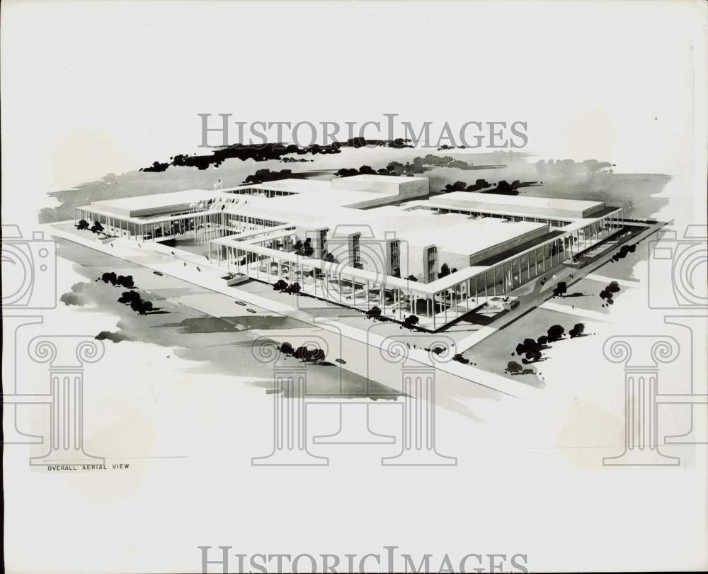 1957 Press Photo Aerial view of National Civic Auditorium in Washington, D.C.