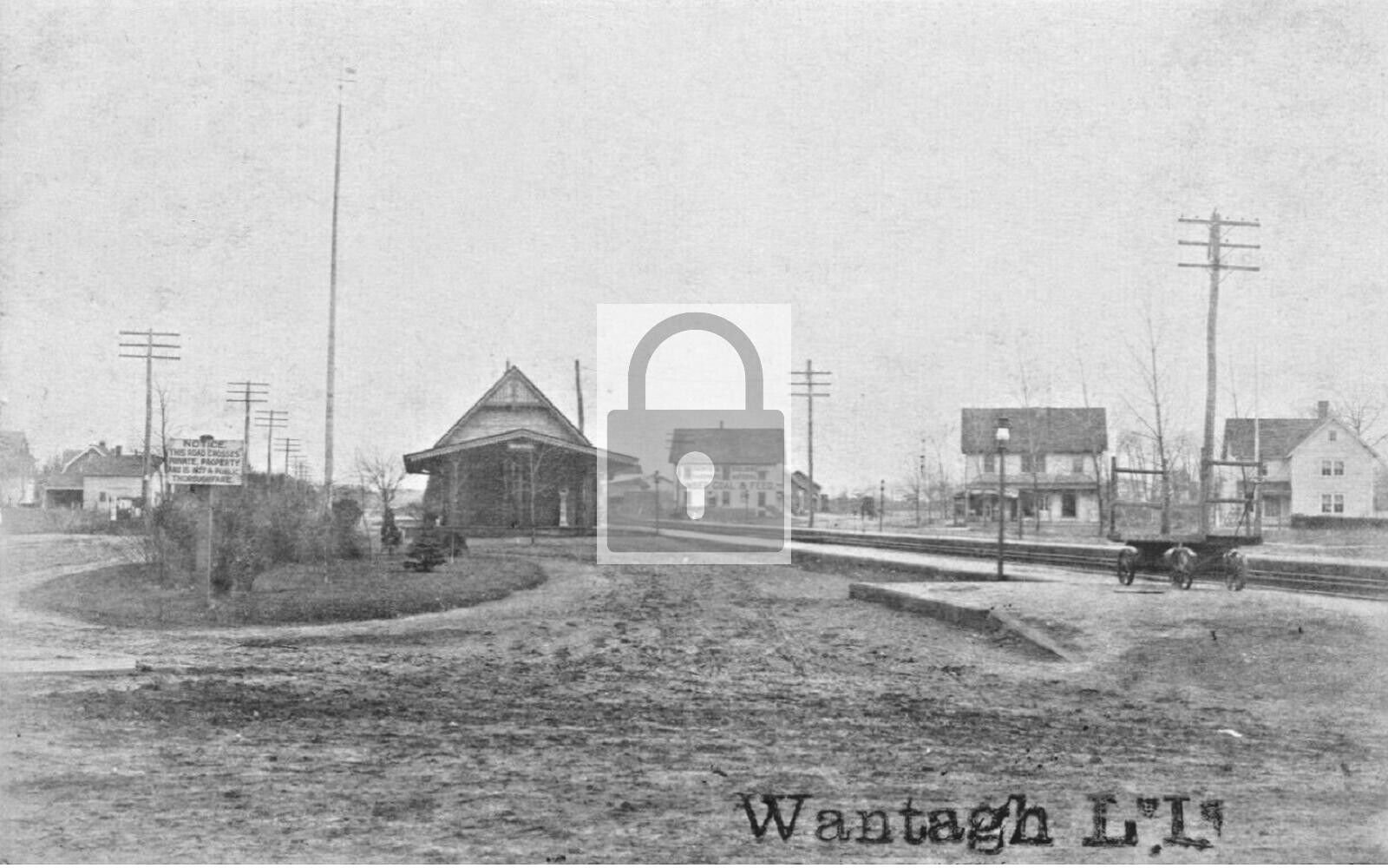 Railroad Train Station Depot Wantagh Long Island LI New York NY Reprint Postcard