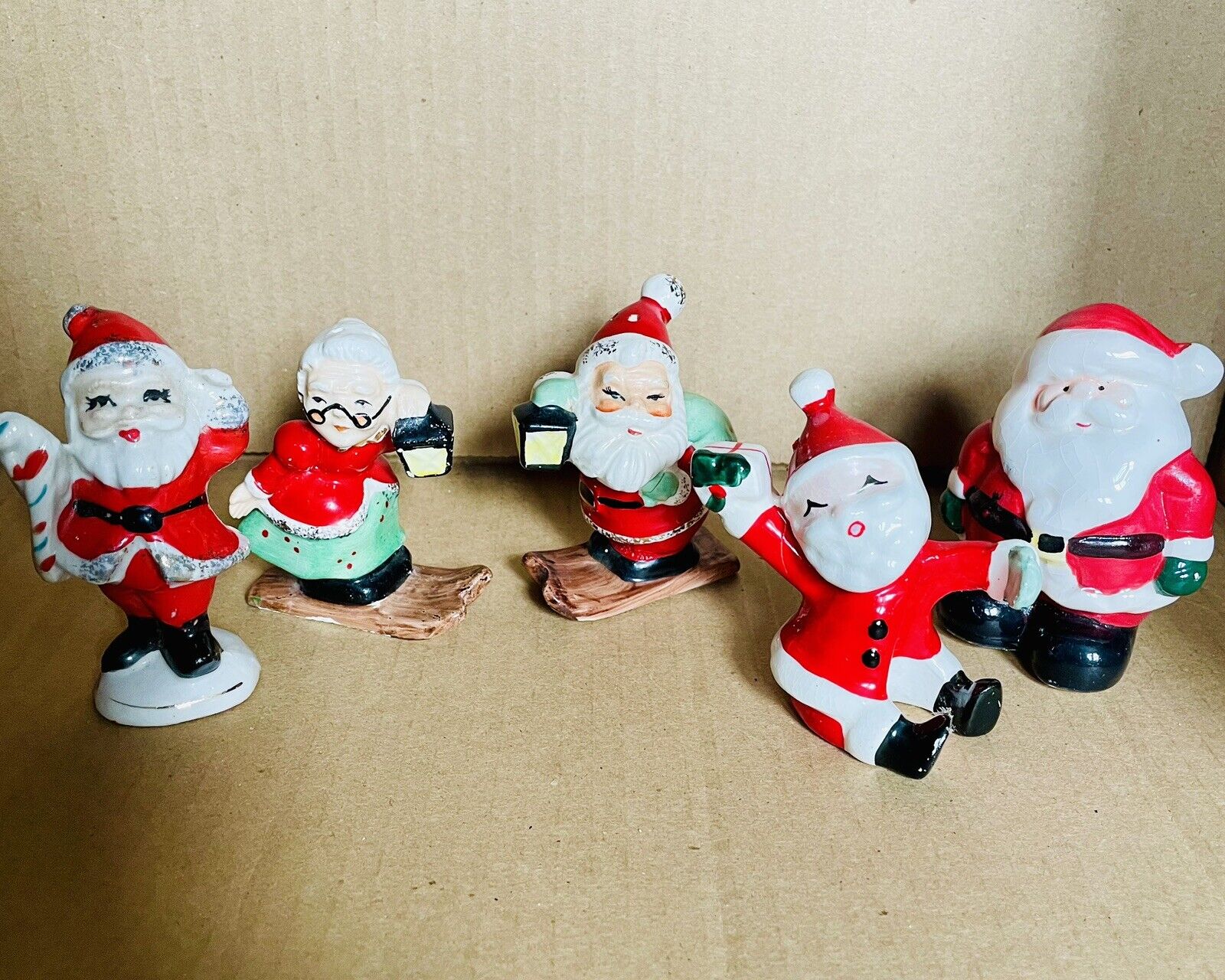 Lot Of Vintage Santa Figurines