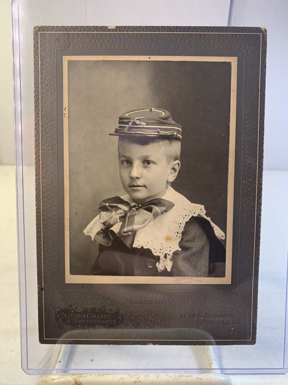 Antique Cabinet Photo Young Boy Col Josiah Bissell Civil War Union RARE Illinois