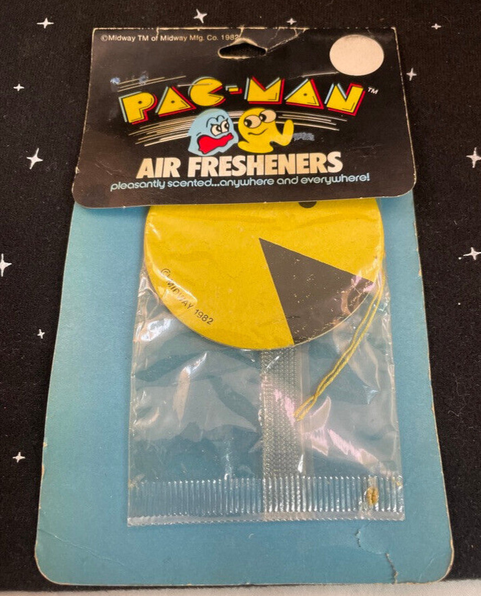 Vintage Pac-Man Air Freshener 1982 Midway In Sealed Package
