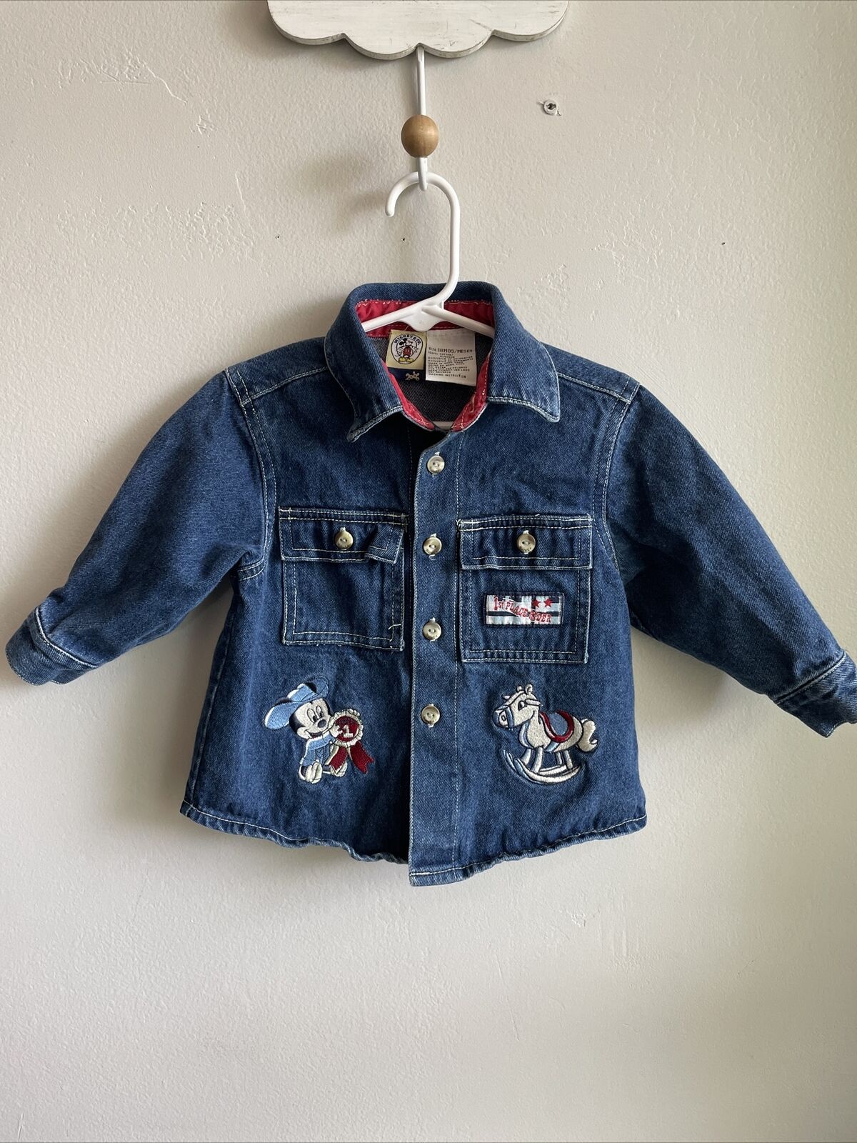 Vintage Y2K Mickey & Co Denim Button Up (Baby Mickey Cowboy) Size 18 Month