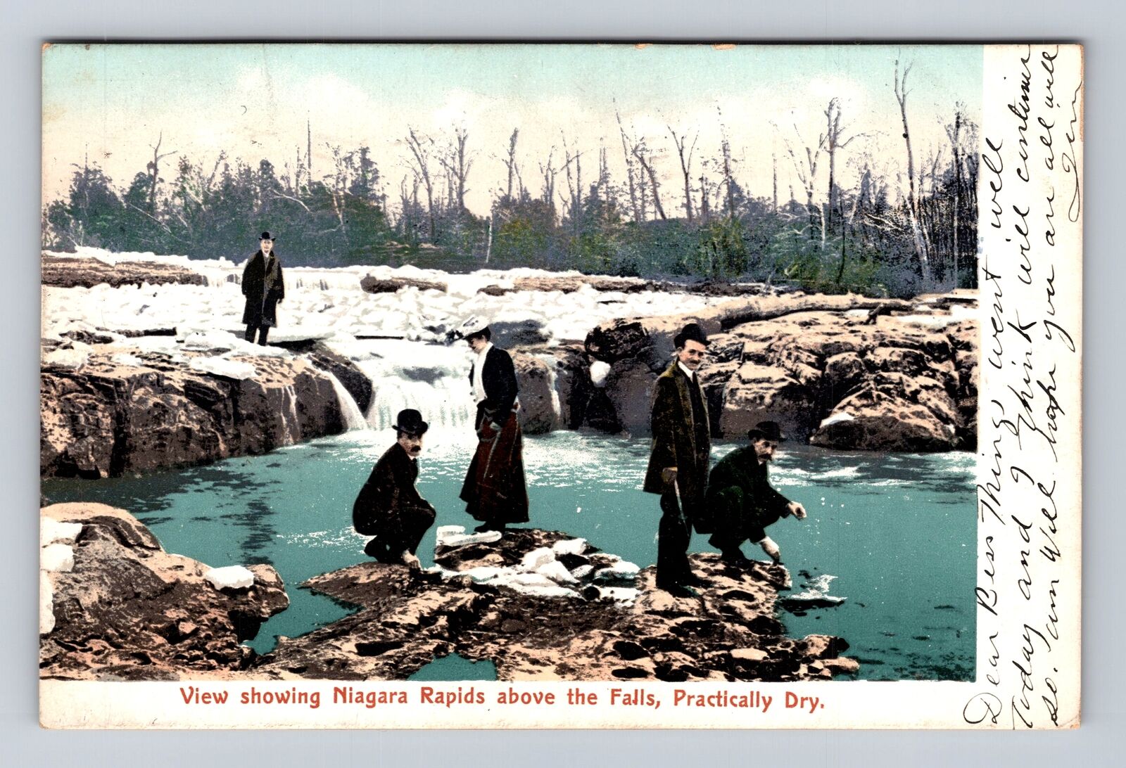 Niagara Falls NY-New York, Rapids Above The Falls, Vintage c1907 Postcard