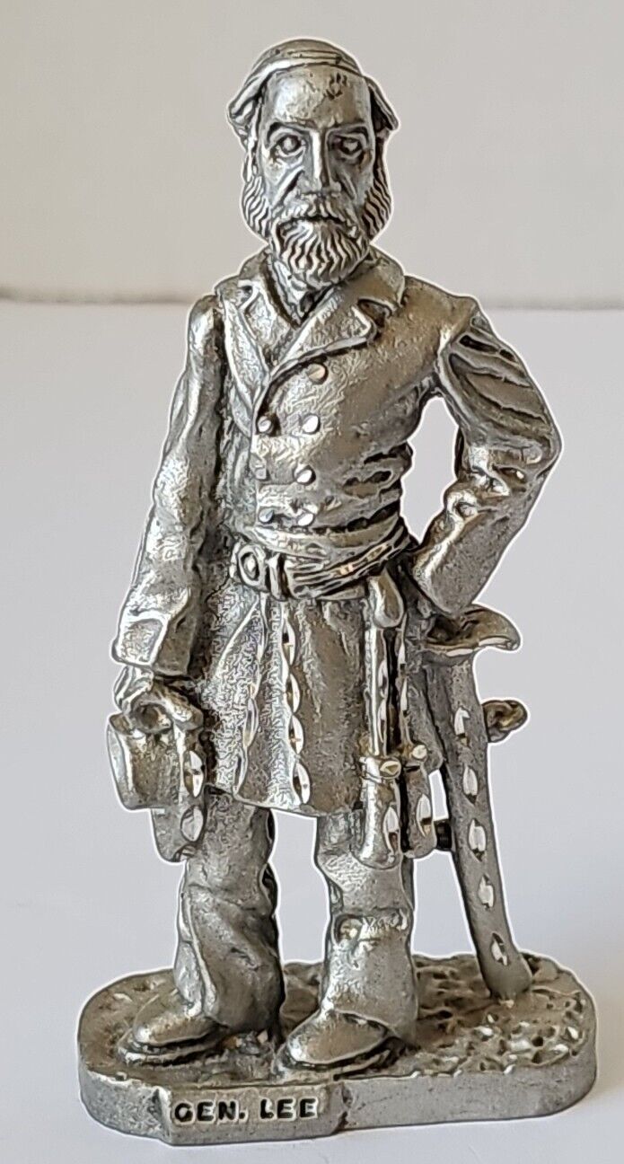 1990 Masterworks General Robert E. Lee With Dress Sword & Hat Pewter Figurine.