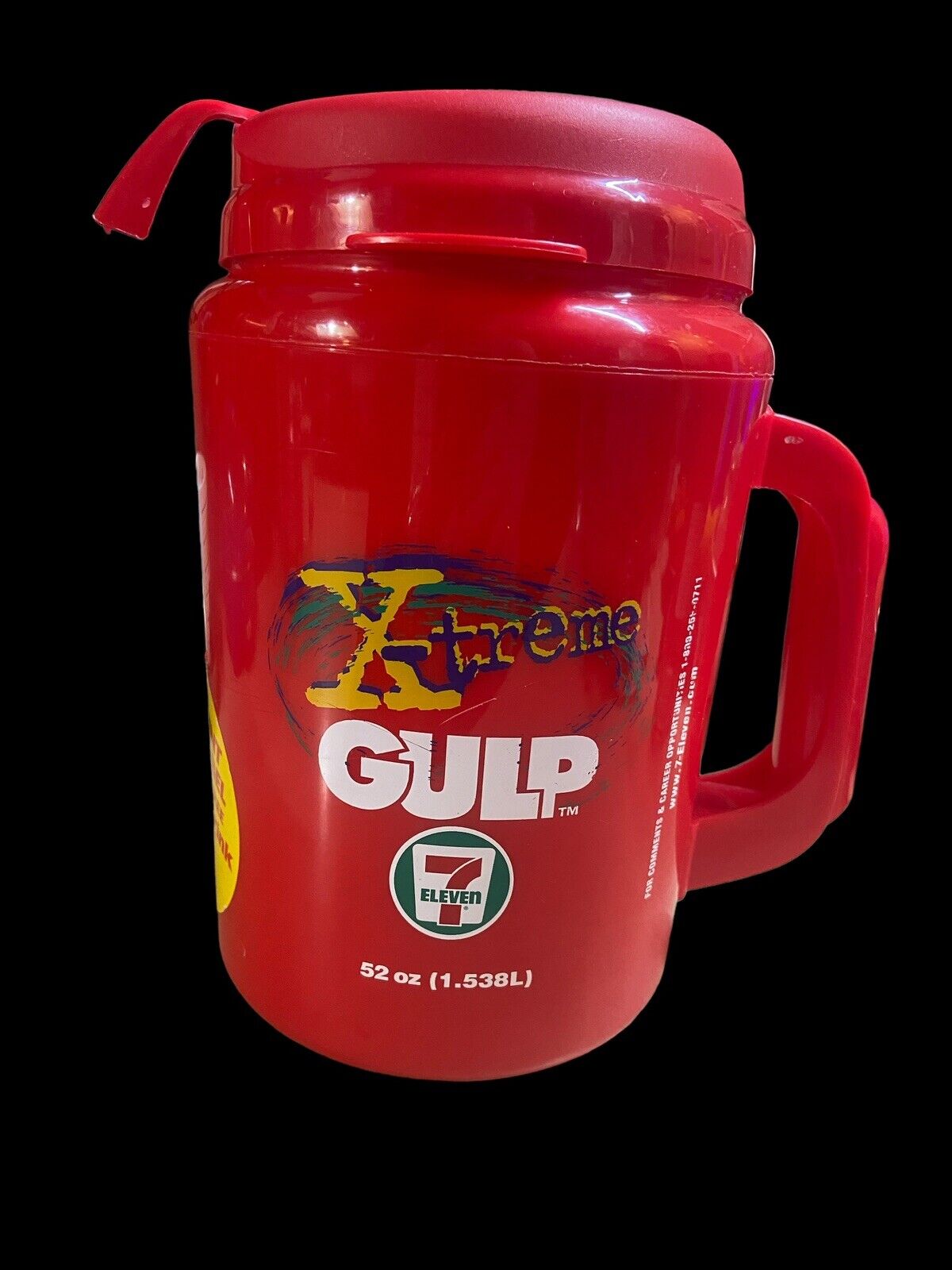 Vintage X-treme Gulp 7-11 Insulated Aladdin 52 oz Drink Travel Mug. Red