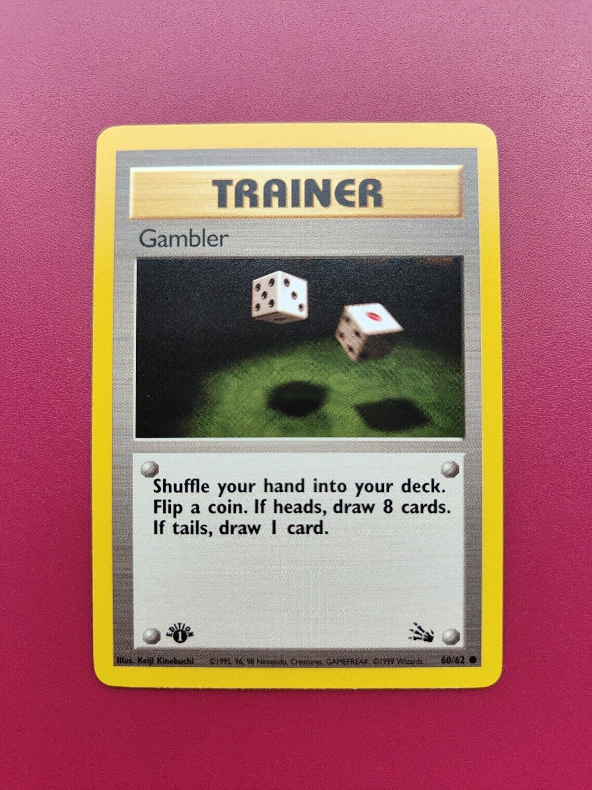 Pokémon TCG Gambler Fossil 1st Edition Common 60/62 - Pack Fresh/ Mint