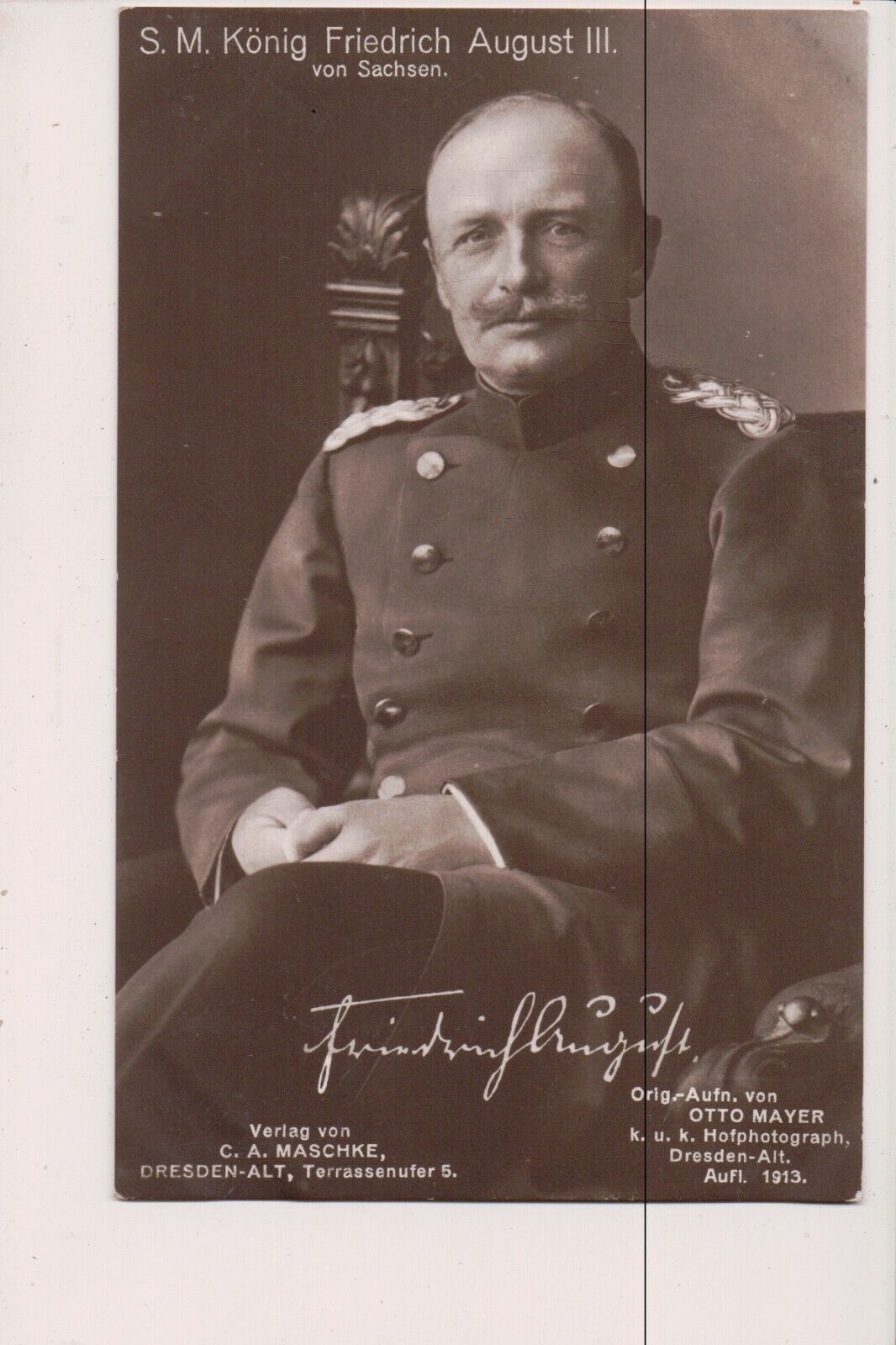 Vintage Postcard  King Frederick Augustus III of Saxony