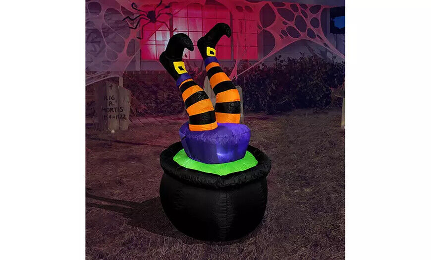 Large Halloween Self Inflating Outdoor Inflatables w/ LED Lights (15 Variations)