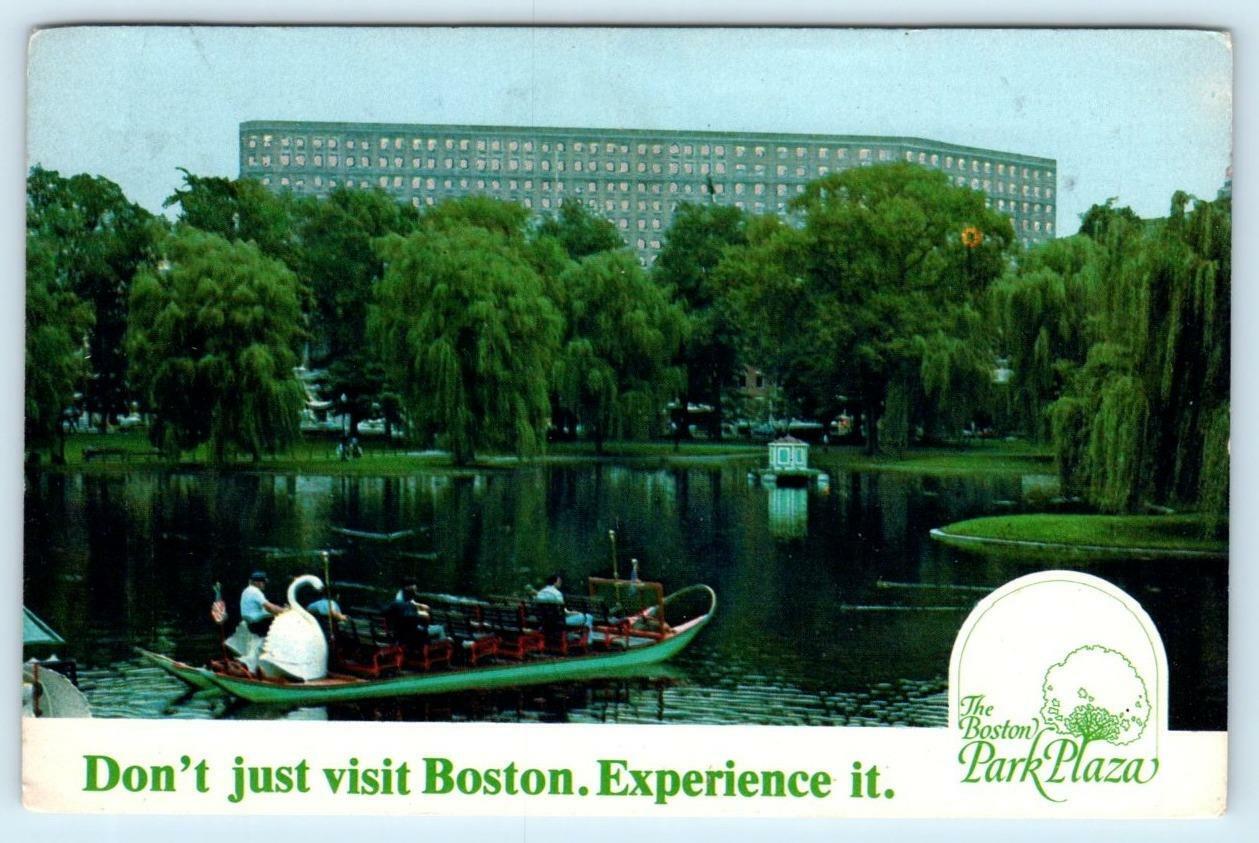 BOSTON, MA ~ Public Garden BOSTON PARK PLAZA Swan Boat c1970s ~ 4\