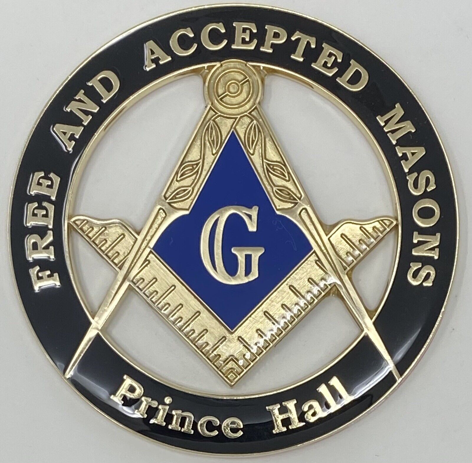 New Prince Hall Affiliated Masonic Car Emblem in Black with Blue