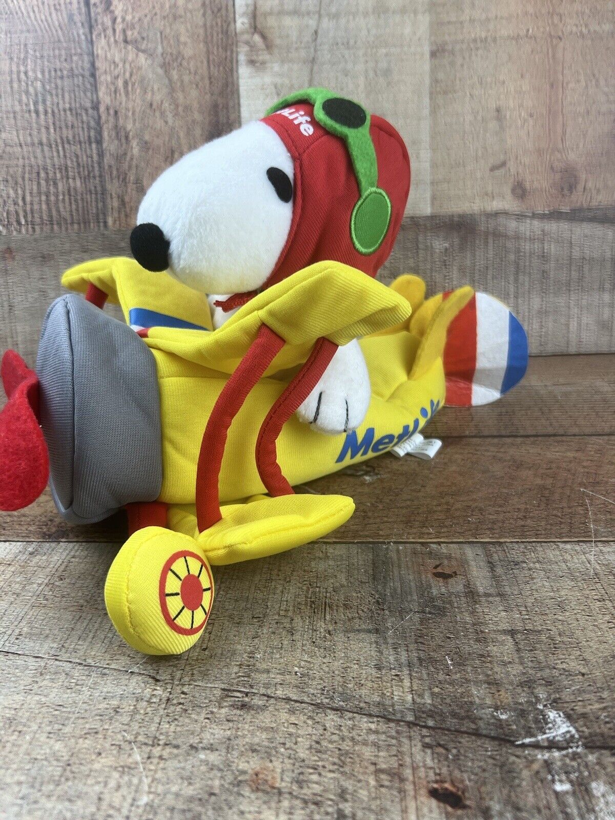 Plush MetLife Peanuts Pilot Aviation Biplane Snoopy 2-Piece Plush Doll
