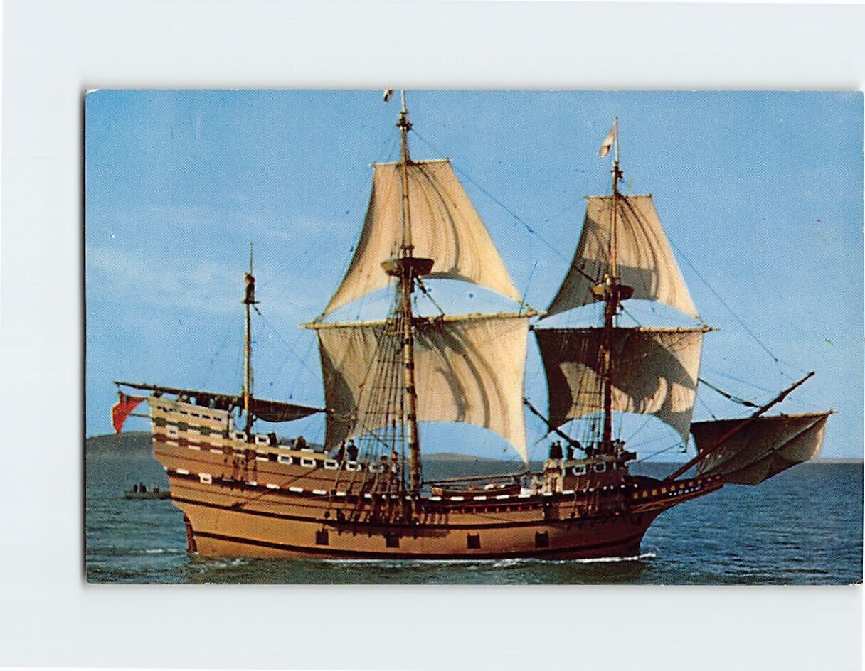 Postcard Mayflower II Ship Replica Plymouth Massachusetts USA