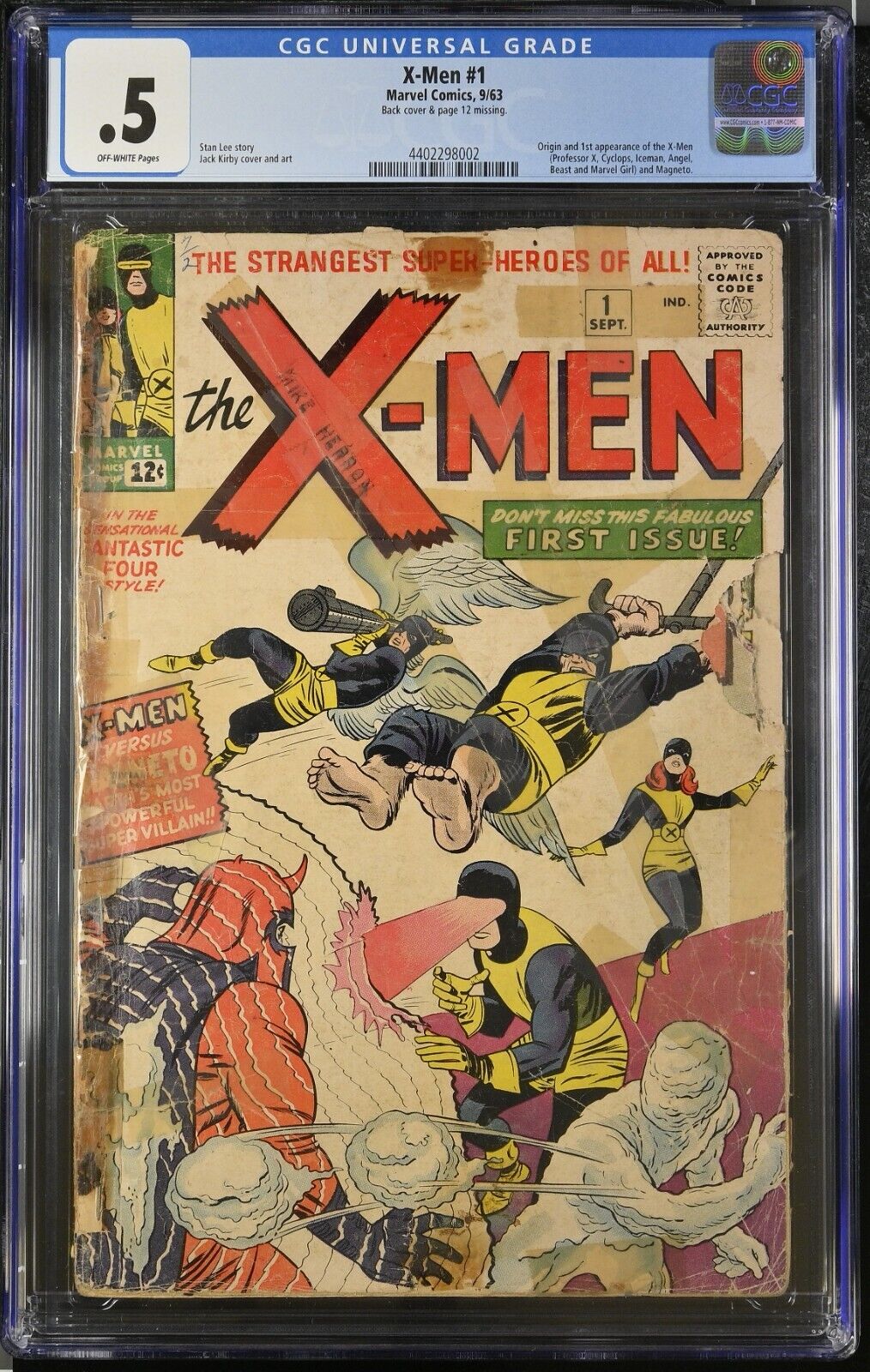 X-Men #1 CGC 0.5 1963 Origin and 1st App of the X-Men and Magneto