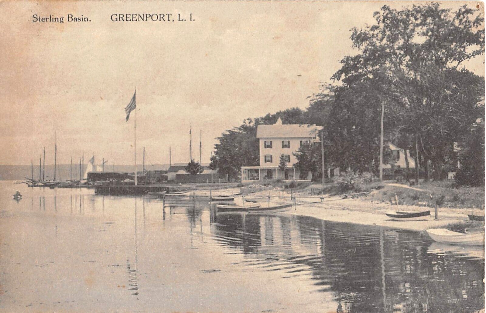 1912 Hotel? Harbor Sterling Basin Greenport LI NY post card