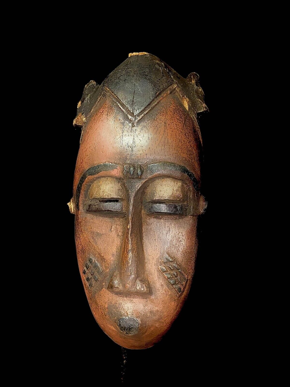 African Mask Guro Antiques Face wooden mask hand carved Home Décor -5671