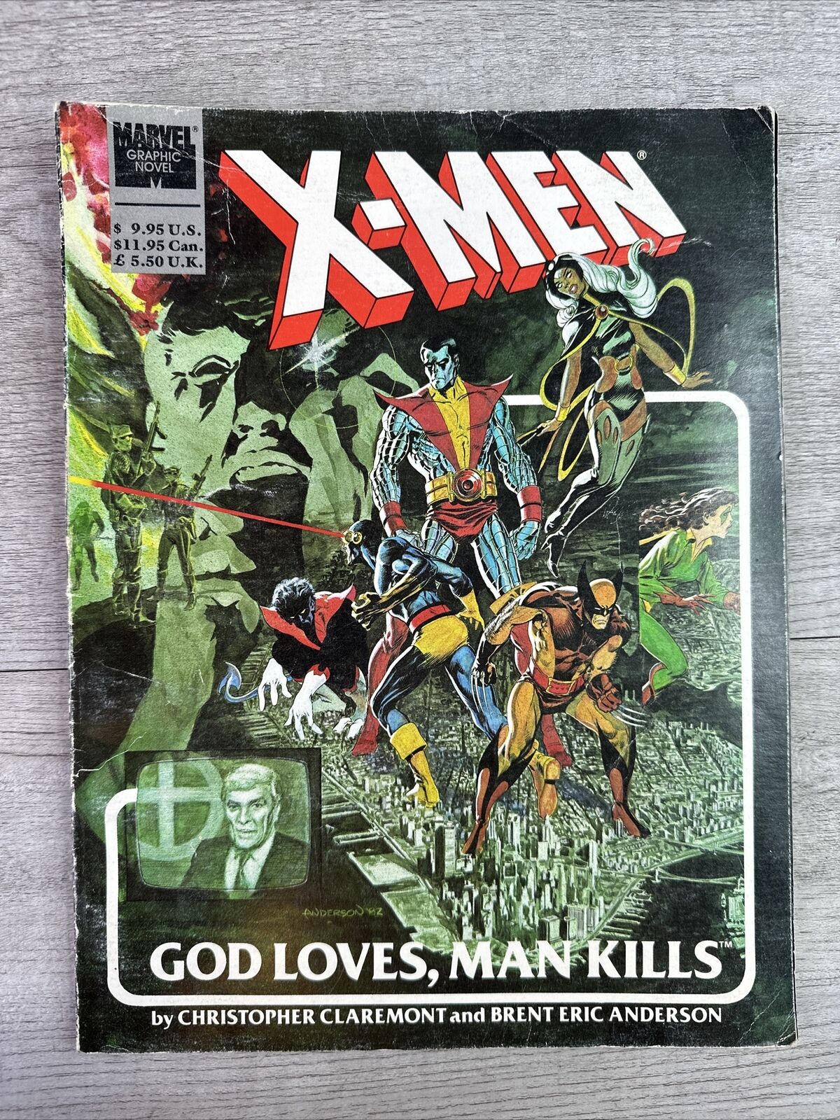 Vintage 1990 Marvel Graphic Novel X-Men God Loves, Man Kills