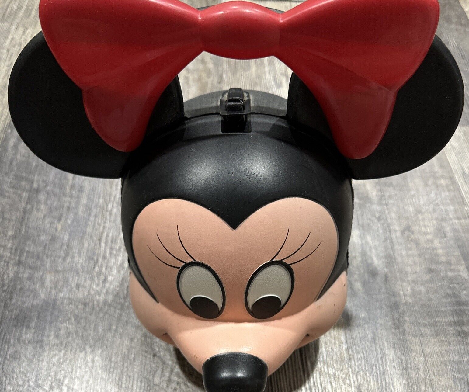 Vintage Walt Disney Minnie Mouse Head Plastic Lunch Box by Aladdin NO Thermos